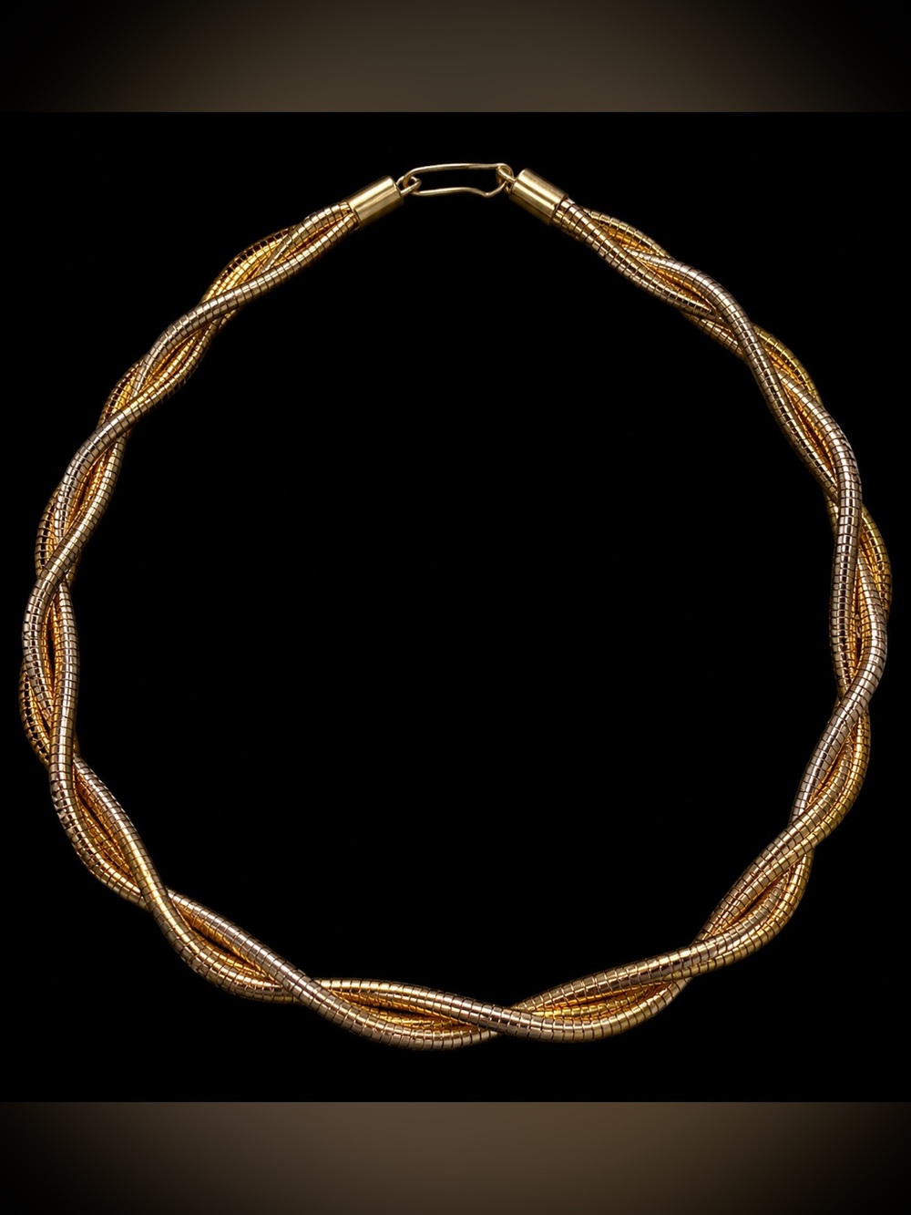 Braided Two-Tone Gold Necklace - Women Jewelry